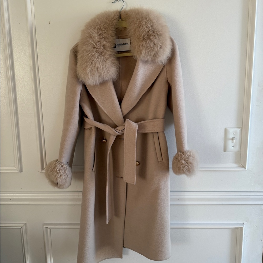 Bobble babies cashmere nude coat